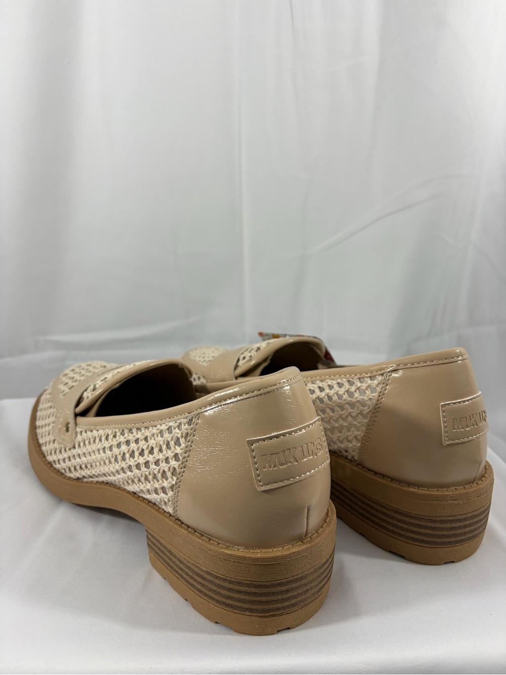 NWT Muk Luks Women’s Size 9.5 Woven Beige Loafers - Picture 6 of 9
